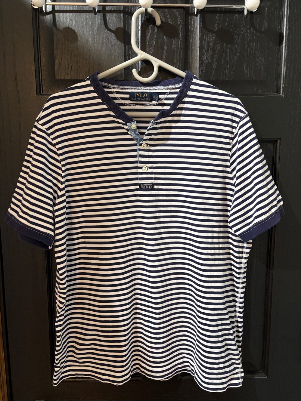 Polo by Ralph Lauren Navy & White Striped Short-Sleeve Henley